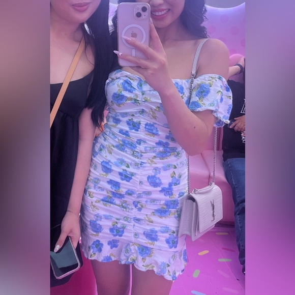 Zara Blue/White Floral Dress - Sz XS - Picture 4 of 4